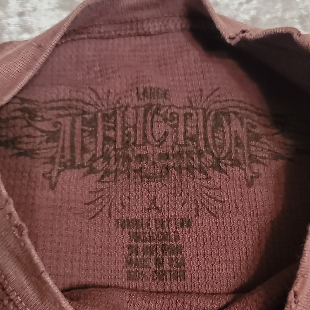 Affliction Men Large Brown and Gold Long Sleeve Shirt - Picture 3 of 9